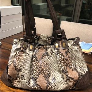 Jessica Simpson Large faux leather snakeskin tote